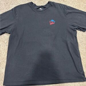 Tommy Bahama Charcoal Tee with Blue and Pink Accents